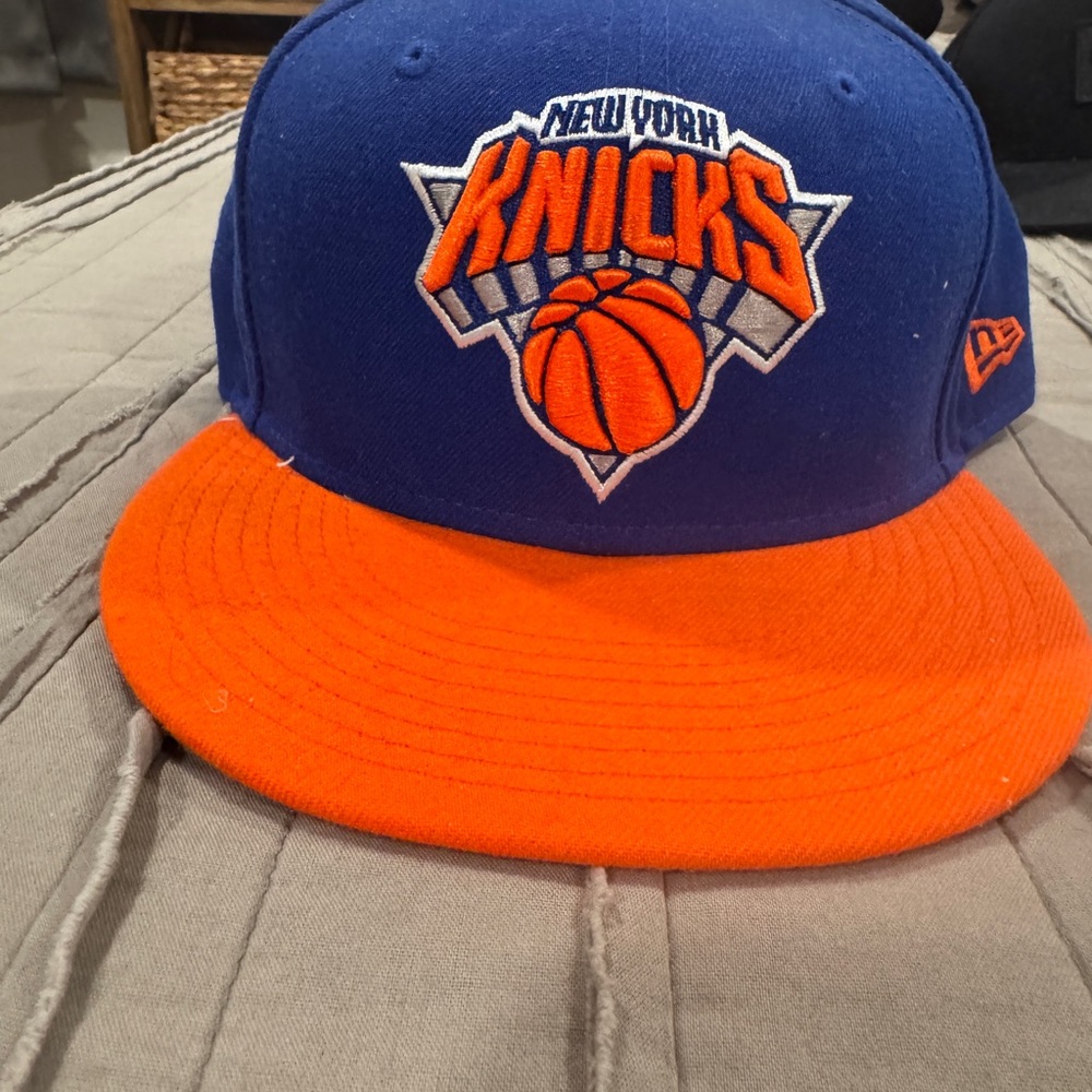 New Era Blue and Orange New York Knicks Hat